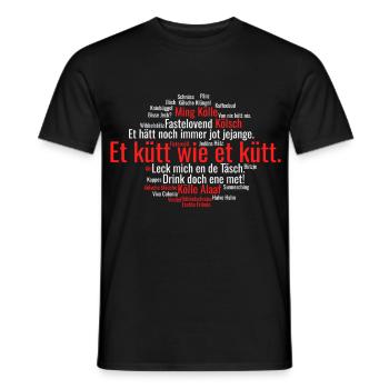 Cologne Kölsch Nuage de mots Carnaval de Cologne Alaaf Kölle - T-shirt homme - noir - Devant - AI Model Male 178 light (178cm)