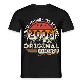 20 Years 2006 Vintage Retro Anniversary - Men's T-Shirt - black - Front - AI Model Male 178 light (178cm)