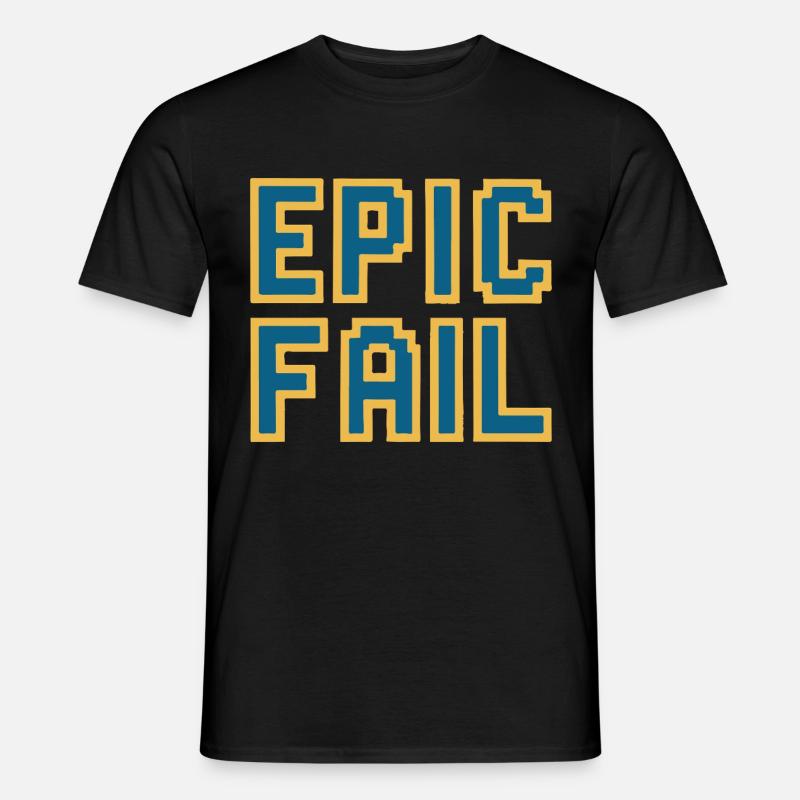 Epic fail - meme di gioco retrò a 8 bit - T-shirt uomo - nero