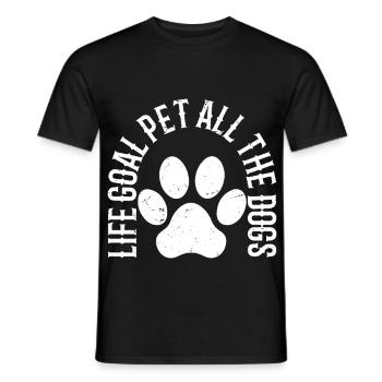 life goal pet all the dogs - Men's T-Shirt - black - Front - AI Model Male 178 light (178cm)