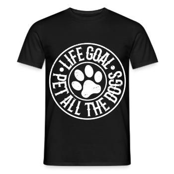 objectif de vie animal de compagnie tous les chiens Rétro Vintage - T-shirt homme - noir - Devant - AI Model Male 178 light (178cm)