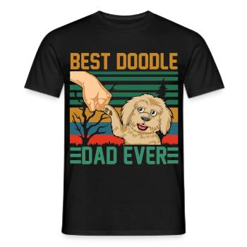 Meilleur Doodle Dad Ever Drôle Dog Lover Design - T-shirt homme - noir - Devant - AI Model Male 178 light (178cm)