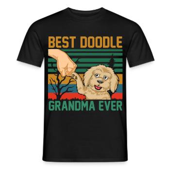 Meilleure grand-mère Doodle de tous les temps - T-shirt homme - noir - Devant - AI Model Male 178 light (178cm)