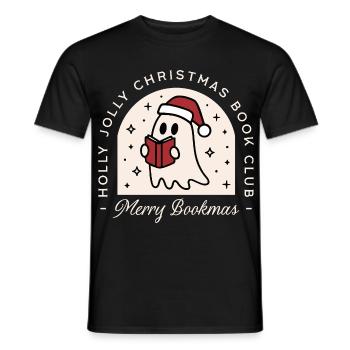 Weihnachten Buchclub Ghost Reading Feiertagsleser - Männer T-Shirt - Schwarz - Vorne - AI Model Male 178 light (178cm)