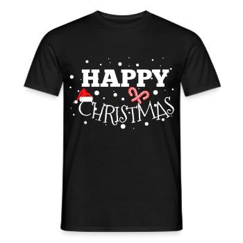Happy Christmas Gift Idea - Men's T-Shirt - black - Front - AI Model Male 178 light (178cm)