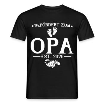 Promu au grade de grand-père est. 2026 - T-shirt homme - noir - Devant - AI Model Male 178 light (178cm)