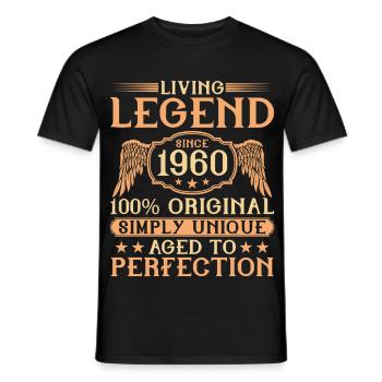 Living legend born since 1960 - 65th birthday - Men's T-Shirt - black - Front - AI Model Male 178 light (178cm)