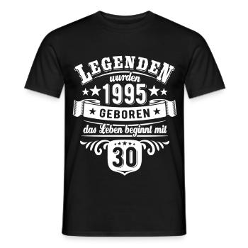 Legends were born in 1995 - 30th birthday - Men's T-Shirt - black - Front - AI Model Male 178 light (178cm)