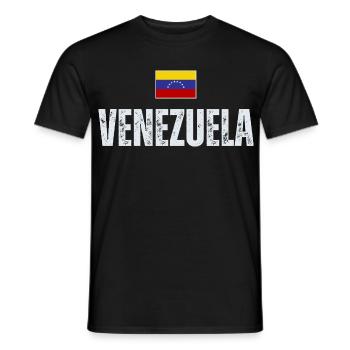 Flagge von Venezuela, hergestellt in Venezuela - Männer T-Shirt - Schwarz - Vorne - AI Model Male 178 light (178cm)