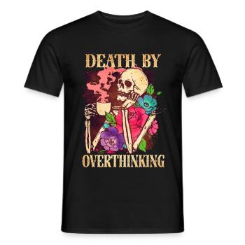 Mort par squelette drôle de réflexion excessive - T-shirt homme - noir - Devant - AI Model Male 178 light (178cm)