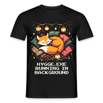 Hygge.exe s'exécute en arrière-plan - T-shirt homme - noir - Devant - AI Model Male 178 light (178cm)