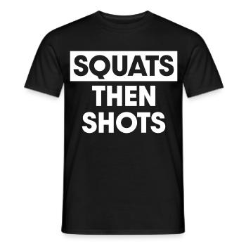 Kniebeugen, dann Schläge - Männer T-Shirt - Schwarz - Vorne - AI Model Male 178 light (178cm)