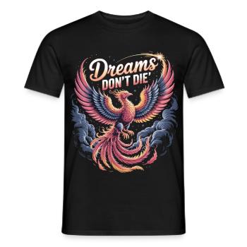 Mythical phoenix with motif - Men's T-Shirt - black - Front - AI Model Male 178 light (178cm)