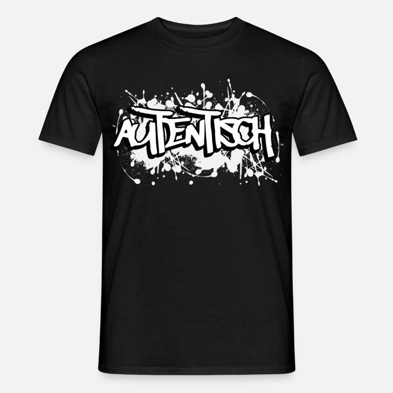 Autentisch Graffiti Schriftdesign - Männer T-Shirt - Schwarz
