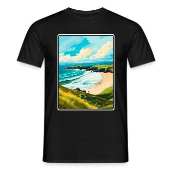 Dingle-Halbinsel Irland Reiseplakat Stadtbild - Männer T-Shirt - Schwarz - Vorne - AI Model Male 178 light (178cm)