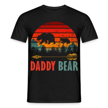 Daddy Bear Wild Forest Sunset Design - Men's T-Shirt - black - Front - AI Model Male 178 light (178cm)