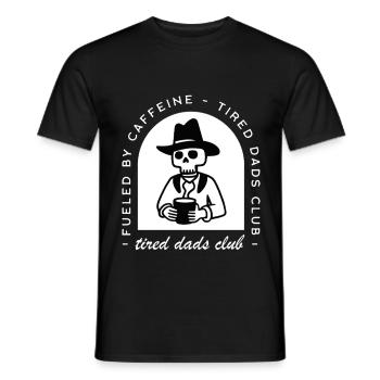 Tired dad new father funny coffee lovers western - Men's T-Shirt - black - Front - AI Model Male 178 light (178cm)