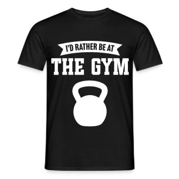 I'd rather be at the gym - Men's T-Shirt - black - Front - AI Model Male 178 light (178cm)