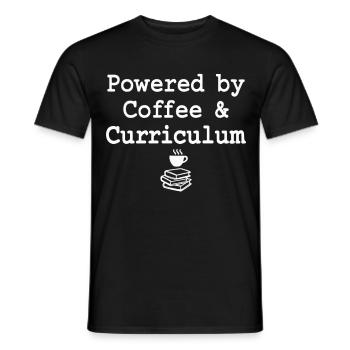 Powered by Coffee &amp; Curriculum Coffee Statement - Men's T-Shirt - black - Front - AI Model Male 178 light (178cm)