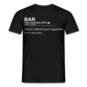 Bar Definition Humour Crèche Collective Rugby Mans - Men's T-Shirt - black - Front - AI Model Male 178 light (178cm)