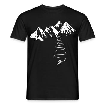 Gift for high mountain skiers in the Alps Pyrenees - Men's T-Shirt - black - Front - AI Model Male 178 light (178cm)