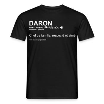 Définition Daron Fête Des Pères Amour et Humour - T-shirt homme - noir - Devant - AI Model Male 178 light (178cm)