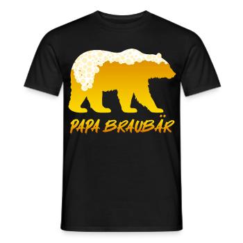 Soon DAD BROWN BEAR Father BROWN BEAR Fatherhood Funny - Men's T-Shirt - black - Front - AI Model Male 178 light (178cm)