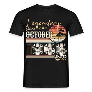 Cadeau Octobre 1966 - Génial Depuis Octobre 1966 - T-shirt homme - noir - Devant - AI Model Male 178 light (178cm)
