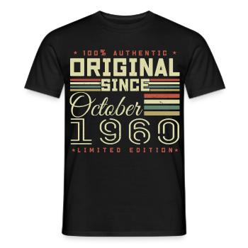 légendaire Depuis Octobre 1960 | octobre 1960 - T-shirt homme - noir - Devant - AI Model Male 178 light (178cm)