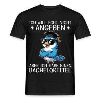 Baccalauréat obtenu - Titre de baccalauréat - T-shirt homme - noir - Devant - AI Model Male 178 light (178cm)