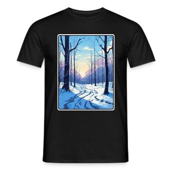 Vienna Woods Austria Reiseplakat Cityscape WPA - Männer T-Shirt - Schwarz - Vorne - AI Model Male 178 light (178cm)