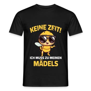 Bee Beekeeper - No time, I have to go to my girls - Men's T-Shirt - black - Front - AI Model Male 178 light (178cm)