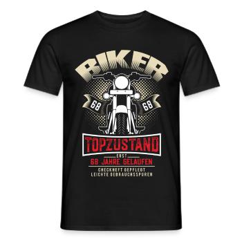 68th Birthday Motorcyclist Motorcycle - Men's T-Shirt - black - Front - AI Model Male 178 light (178cm)