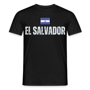 Flagge von El Salvador, ich liebe El Salvador - Männer T-Shirt - Schwarz - Vorne - AI Model Male 178 light (178cm)