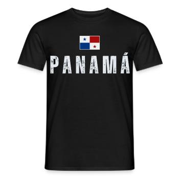 Panama Flag, I Love Panama - Men's T-Shirt - black - Front - AI Model Male 178 light (178cm)