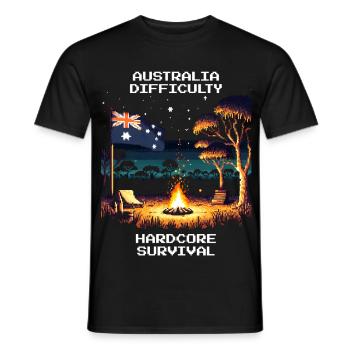 Australien: Hardcore-Survival | Outback - Männer T-Shirt - Schwarz - Vorne - AI Model Male 178 light (178cm)