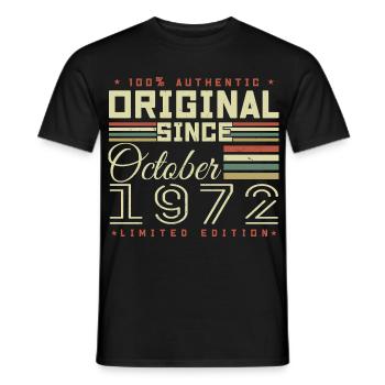 Legendary since October 1972 | October 1972 - Men's T-Shirt - black - Front - AI Model Male 178 light (178cm)