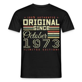 Legendary Since October 1973 | October 1973 - Men's T-Shirt - black - Front - AI Model Male 178 light (178cm)