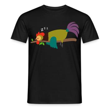 Cadeau design coq endormi - T-shirt homme - noir - Devant - AI Model Male 178 light (178cm)