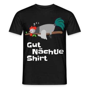 Good Night Shirt Rooster Design Pyjama Gift - Men's T-Shirt - black - Front - AI Model Male 178 light (178cm)