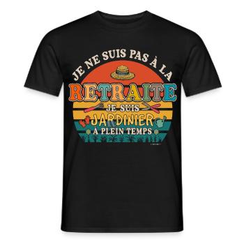 Retired Gardener - Retired Humor - Men's T-Shirt - black - Front - AI Model Male 178 light (178cm)