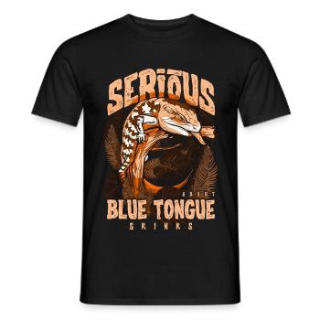Gardien de reptiles sérieux au sujet des scinques à langue bleue - T-shirt homme - noir - Devant - AI Model Male 178 light (178cm)