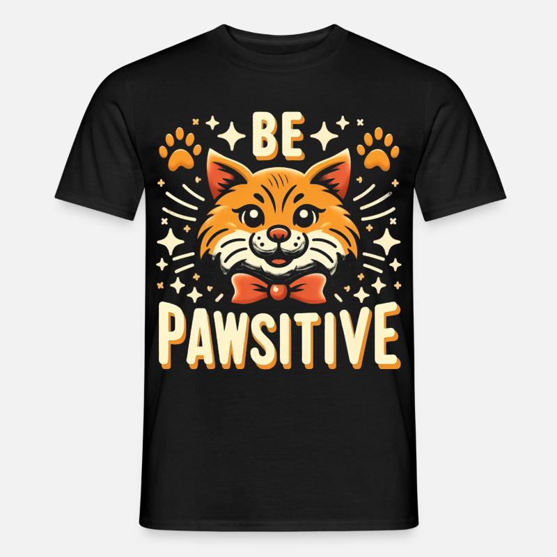 Be pawsitive cute cat - Men's T-Shirt - black