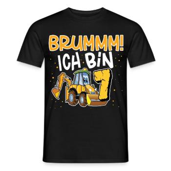 Excavatrice du 7e anniversaire - T-shirt homme - noir - Devant - AI Model Male 178 light (178cm)