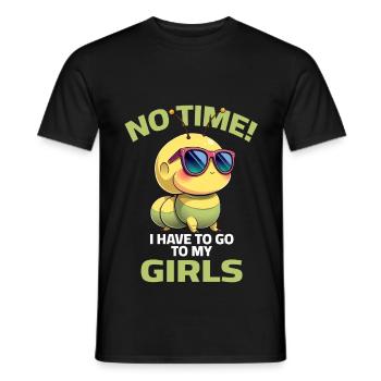 Keine Zeit ich muss zu meinen Mädels Garten Raupe - Männer T-Shirt - Schwarz - Vorne - AI Model Male 178 light (178cm)