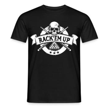 Rack'em up - Eight Ball - Billiards Player - Men's T-Shirt - black - Front - AI Model Male 178 light (178cm)