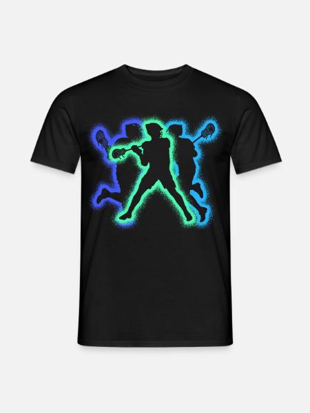 Lacrosse Player Silhouettes Men Lacrosse Boy - Men's T-Shirt - black