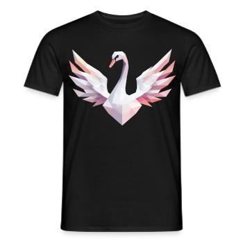 Cygne géométrique aux couleurs pastel - T-shirt homme - noir - Devant - AI Model Male 178 light (178cm)