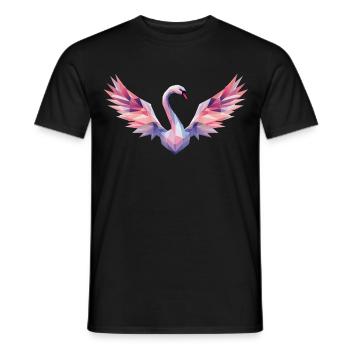 Geometrischer Schwan mit Farbverlauf - Männer T-Shirt - Schwarz - Vorne - AI Model Male 178 light (178cm)