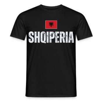 Fabriqué en Albanie, drapeau de l’Albanie - T-shirt homme - noir - Devant - AI Model Male 178 light (178cm)